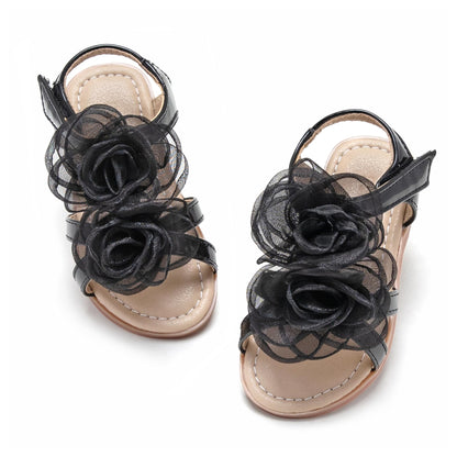 Felix & Flora Toddler Girls Sandals Soft Rubber Flats Summer Baby Flower Girl Shoes.