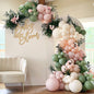 Baby in Bloom - Kit de arco de globos de 139 piezas, guirnalda de globos color verde salvia pastel y rosa para decoración de fiesta de cumpleaños de baby shower