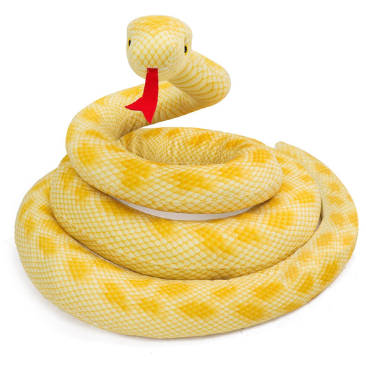 Snake Plush 118inch/300cm Stuffed Snake Animal Large Snake Toys Christmas Birthday Gifts for Boys Girls Kids Giant Stuffed Animals Snake Lifelike Plush Snake Fake Snake Yellow