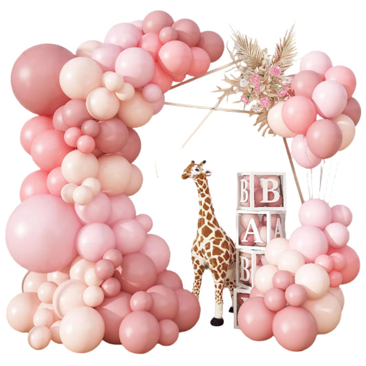Dusty Pink Balloon Garland Double Stuffed Blush Pink Balloons Baby Pink Latex Balloon Arch Kit Dusty Rose Pastel Pink Party Balloons for Girl Boho Wedding Baby Bridal Shower Birthday Party Decorations