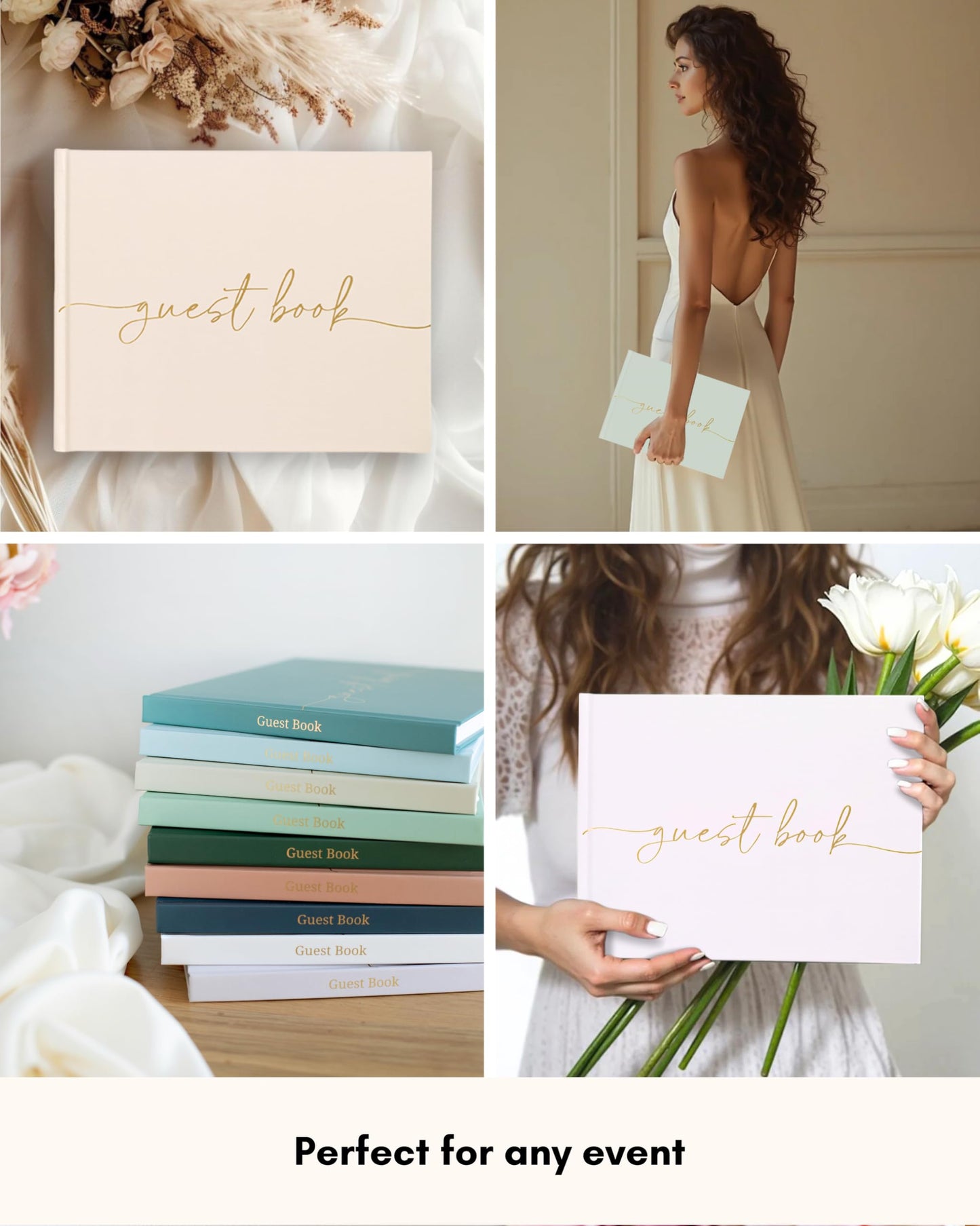 Lamare Elegant Blank Page Wedding Guest Book – The Perfect Polaroid Guest Book for Wedding Receptions, Birthdays, Baby Showers, and Special Events – A Stylish Sign-in Book for Guests