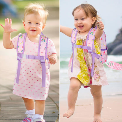 Accmor Toddler Backpack Leash, Cute Unicorn Baby Backpacks with Anti Lost Wrist Link, Mini Kids Backpack Leash Walking Harness for Outdoor Travel, Adorable Backpack Tether for Boys Girls 1-3 (Purple)