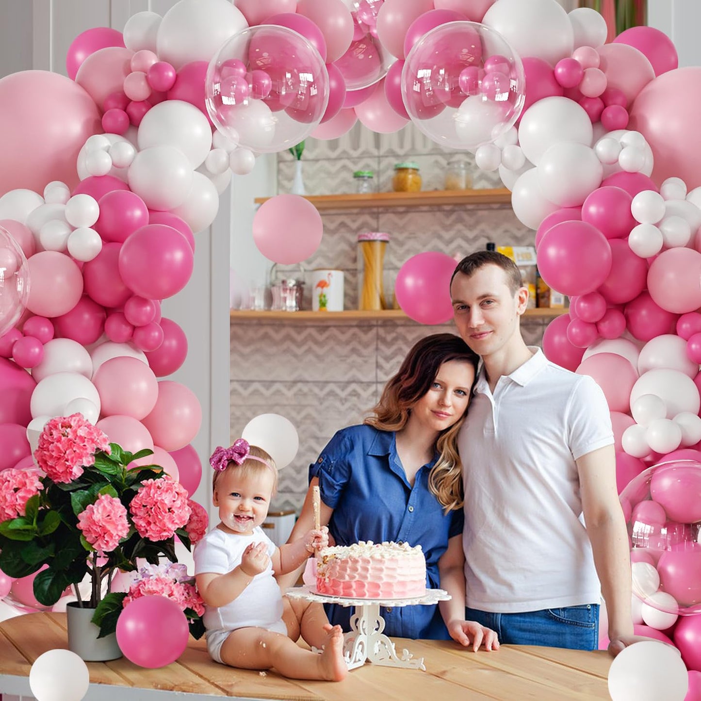 Sage Green Pink Balloon Arch kit,131Pcs Pastel Pink Green Sand White Peach Balloon Arch Graland Kit for Baby Shower Wedding Bridal Birthday Gender Reveal Party Decorations