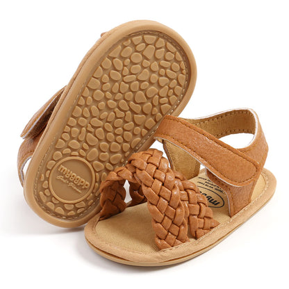SOFMUO Baby Girls Boys Sparkly Bowknot Sandals Premium Soft Anti-Slip Rubber Sole Infant Summer Outdoor Shoes Toddler First Walkers