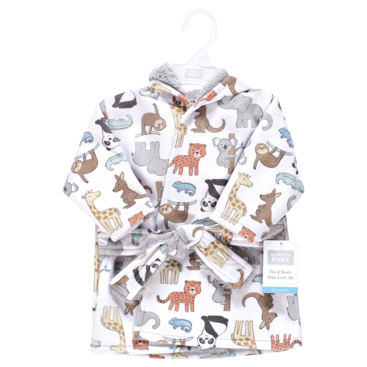 Hudson Baby Unisex Baby Mink with Faux Fur Lining Pool and Beach Robe Cover-ups