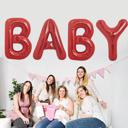40 Inch Oh Baby Balloon, Shower Decorations, Large Sign for Backdrop, Shiny Banner for Gender Reveal Party Supplies (Gold)
