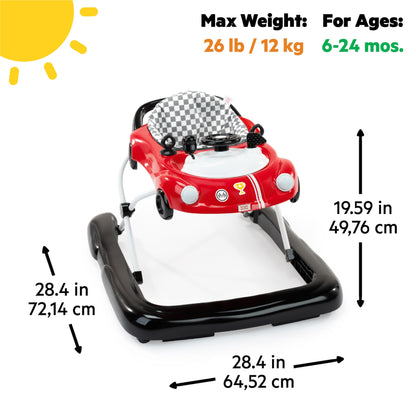 Bright Starts JuneBerry Walk-A-Bout Baby Walker and Entertainer, Removeable Floor Toy, with Easy Fold Frame for Storage, Ages 6 Months +