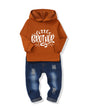 NZRVAWS Baby Boy Clothes Toddler Boy Outfit 2 3 4T 6 12 18 24 Month Fall Winter Hoodie Ripped Jeans Clothing