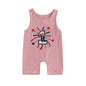 Baby Boy Summer Clothes Sleeveless Embroidery Dinosaur Striped Retro Romper Jumpsuit Smocked Shortall