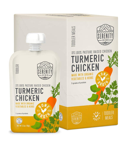 Serenity Kids 7+ Months Bone Broth Puree Made With Organic Veggies - Clean Label Project Purity Award Certified - 3.5 Ounce BPA-Free Pouch - Grass Fed Beef Pot Roast - 12 Count - Baby Food Pouch