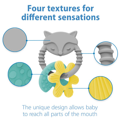 Dr. Brown's AquaCool Water-Filled Baby Teether, Cools & Massages Sore Gums, BPA Free, Pineapple and Apple, 2 Pack, 3m+