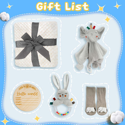 Baby Boy Gifts for Baby Shower, 10Pcs Newborn Baby Shower Boy Gift, Premium & Exquisite Welcome Baby Gift Basket Set Baby Boy Shower Gifts, Baby Boy Gift Basket Set & Baby Boy Gifts Set