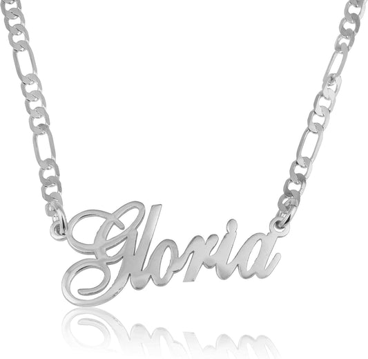 Beleco Custom Name Necklace 18k Gold/Rose Plated or Sterling Silver 925 - Personalized Name Necklace