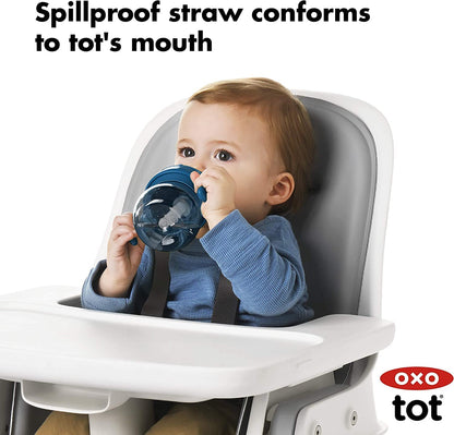 OXO Tot Transitions Straw Cup with Handles 6 oz. - Opal and Blossom - 2 Pack