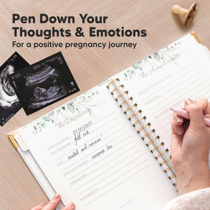 Pregnancy Journal for First Time Moms Gifts - 90 Pages Hardcover Pregnancy Memory Book, Beautiful & Cute Baby Book Keepsake, Ultrasound Baby Scrapbook, First Mother's Day Gifts (Alpine)