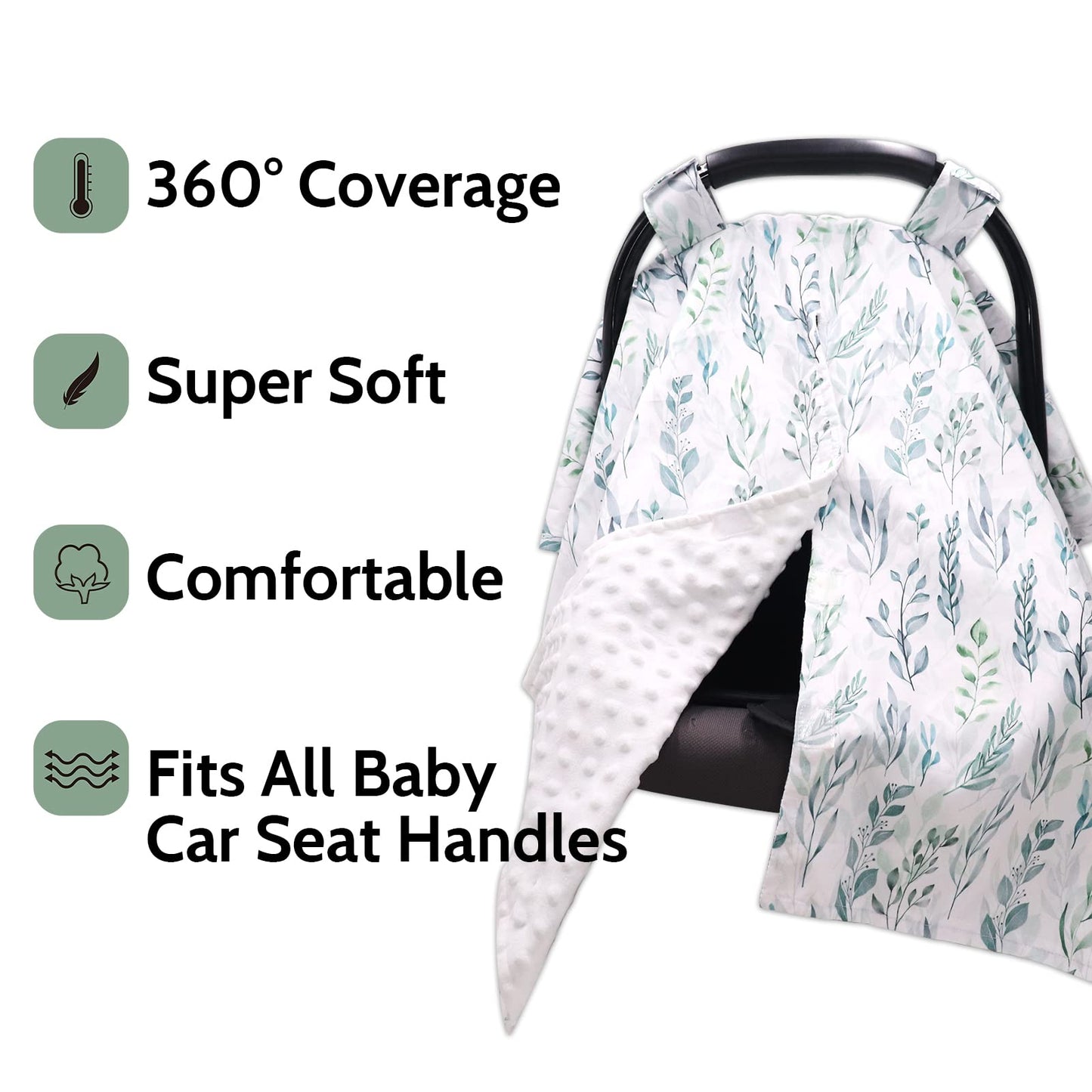 DILIMI Car Seat Cover Baby Girl, Minky Warm Winter Car Seat Covers for Babies, Peekaboo Opening Infant Car Seat Cover, Nursing Cover Carseat Canopy, Pink Flower