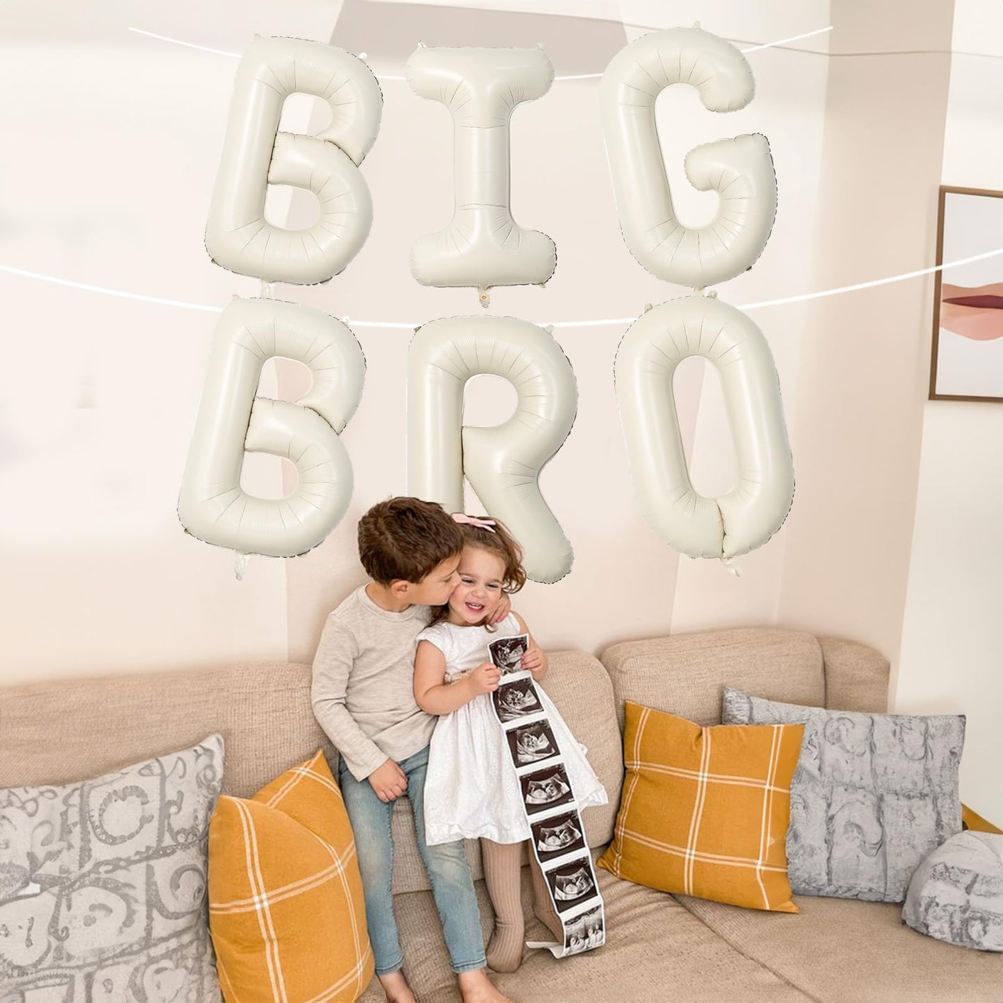 40 Inch Beige OH BABY Balloon for Baby Shower, Large Cream White Oh Baby Balloons Letters with Ribbon, Neutral Ivory Alphabet Oh Baby Balloon Banner Sign for Gender Reveal Backdrop Party Decorations