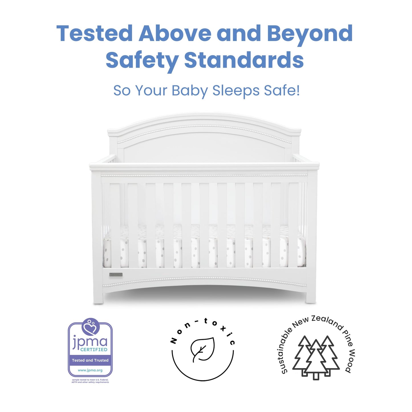 Delta Children Simmons Kids SlumberTime Emma Convertible Crib N More, Grey