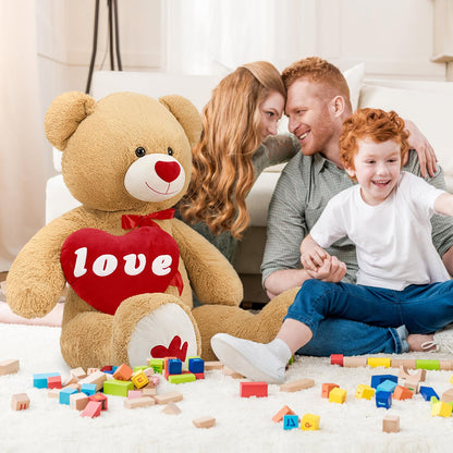 MorisMos Smile Giant Teddy Bear, 51inch Large Stuffed Bears with Big Footprints, Big Stuffed Animals Cuddly Plush Gifts for Girlfriends, Boyfriend, Dark Brown