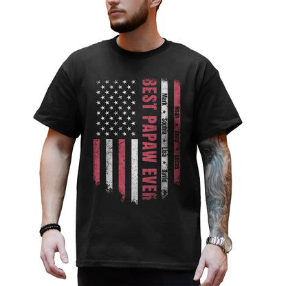 FLOCHIL Personalized Dad Shirt for Men, Custom With Kids Names, Fathers Day T Shirt, Gifts