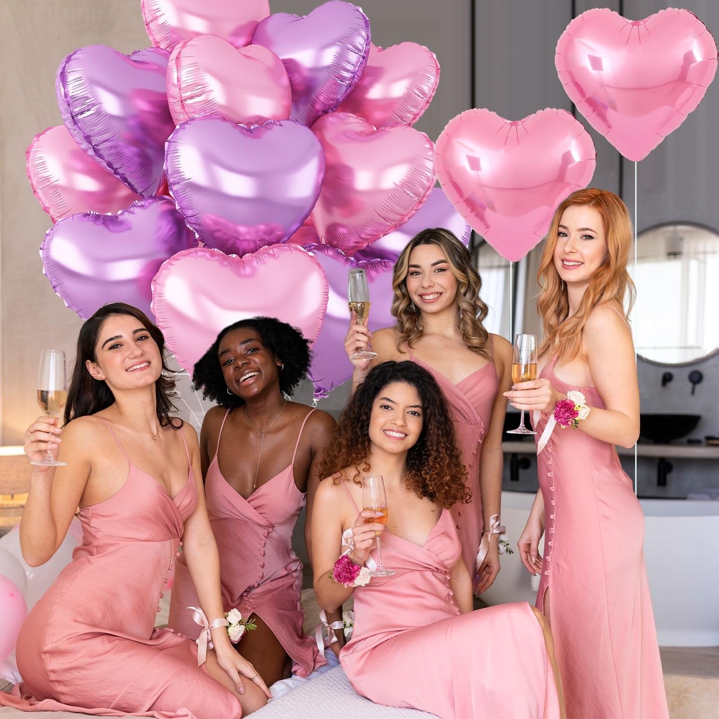 Sage Green Gold Heart Balloons,12Pcs Light Gold Heart Shaped Foil Balloons,18Inch Cream White Helium Mylar Balloon for Baby Shower Birthday Anniversary Wedding Party Decorations
