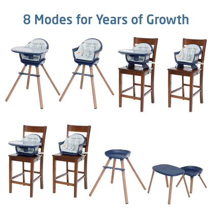 Maxi-Cosi Moa 8-in-1 High Chairs for Babies and Toddlers, Machine Washable Infant High Chair, Compact, Convertible High Chair Lightweight Design, Classic Slate