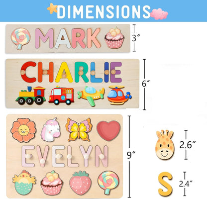 Personalized Name Puzzle with Gift Wrapping and Customizable Blessing - Montessori Learning Toy for Toddlers Ages 1-3, Helps Kids Recognize Their Names