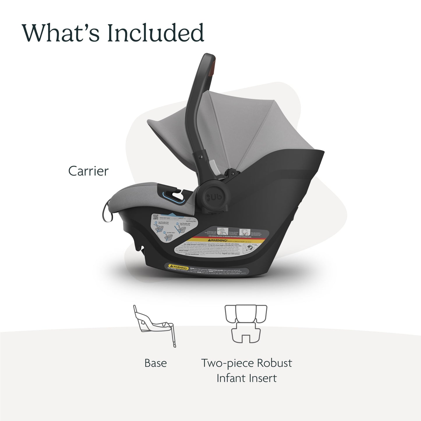 UPPAbaby Aria Lightweight Infant Car Seat/Just Under 6 lbs for Easy Portability/Base with Load Leg + Infant Insert Included/Direct Stroller Attachment/Declan (Oat Mélange/Chestnut Leather)