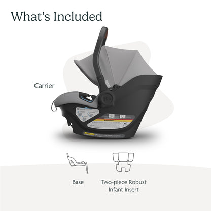 UPPAbaby Aria Lightweight Infant Car Seat/Just Under 6 lbs for Easy Portability/Base with Load Leg + Infant Insert Included/Direct Stroller Attachment/Declan (Oat Mélange/Chestnut Leather)
