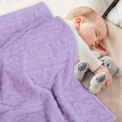 HOMRITAR Baby Blanket for Girls Toddlers 3D Fleece Fluffy Fuzzy Blanket for Baby, Soft Warm Cozy Fleece Blanket, Infant or Newborn Receiving Blanket 330GSM (30 x 40 Inch, Pink)