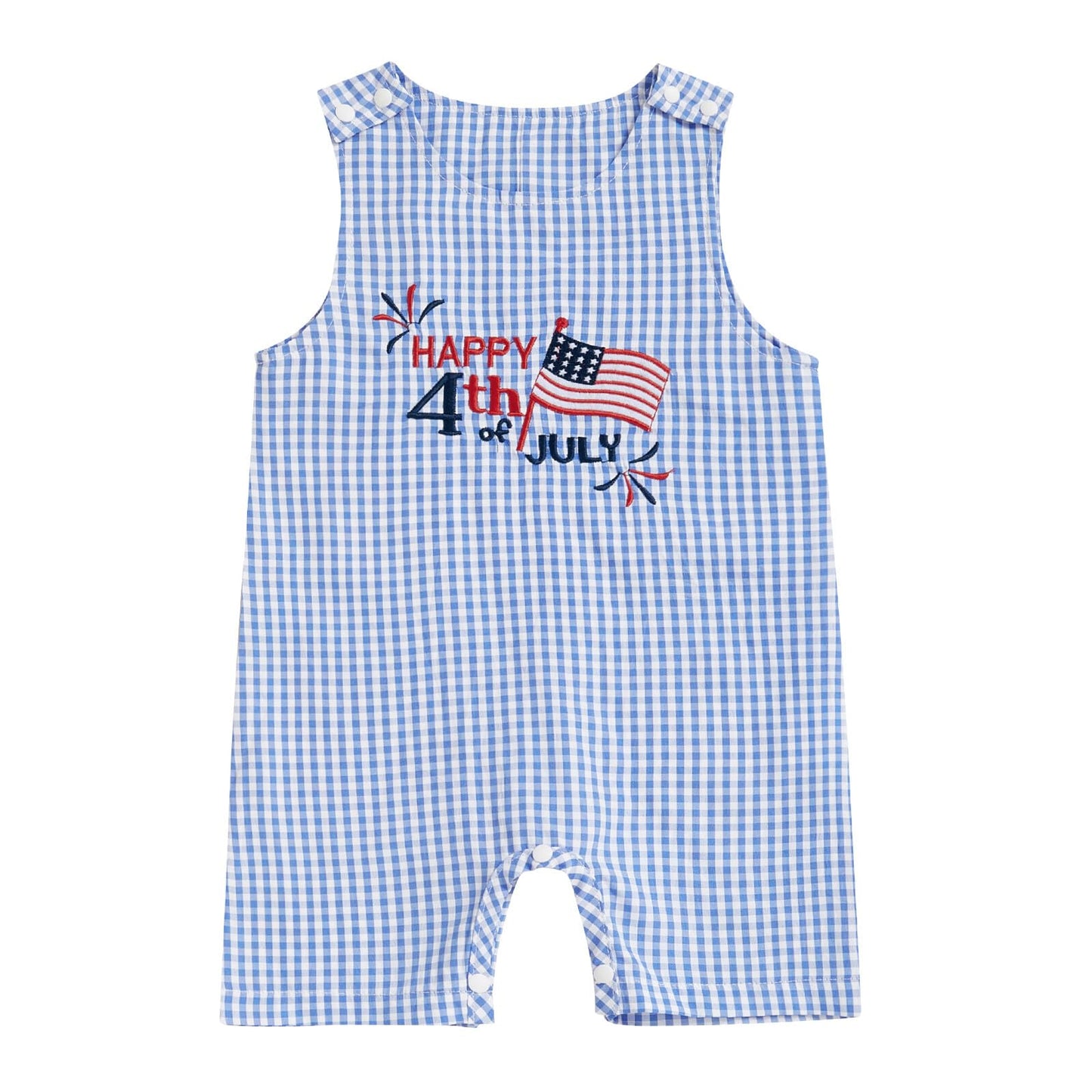 Baby Boy Summer Clothes Sleeveless Embroidery Dinosaur Striped Retro Romper Jumpsuit Smocked Shortall