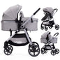 2-in-1 Baby Stroller with Bassinet Mode - Folding Infant Newborn Pram Stroller with Reversible Seat - Toddler Strollers for 0-36 Months Old Babies (Beige)
