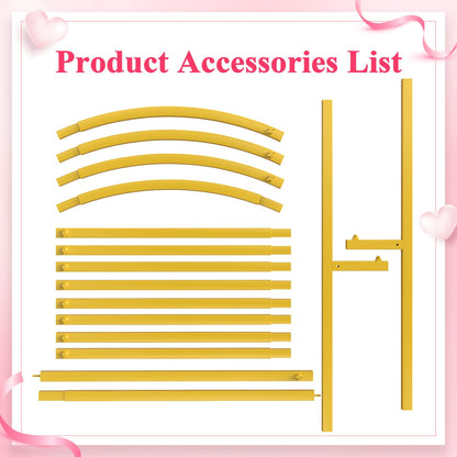 Wokceer 7.2 FT Wedding Arch Backdrop Stand, Gold Metal Arch Backdrop Stand for Wedding Ceremony Birthday Party Bridal Baby Shower Photo Booth Garden Floral Balloon Arches Decoration