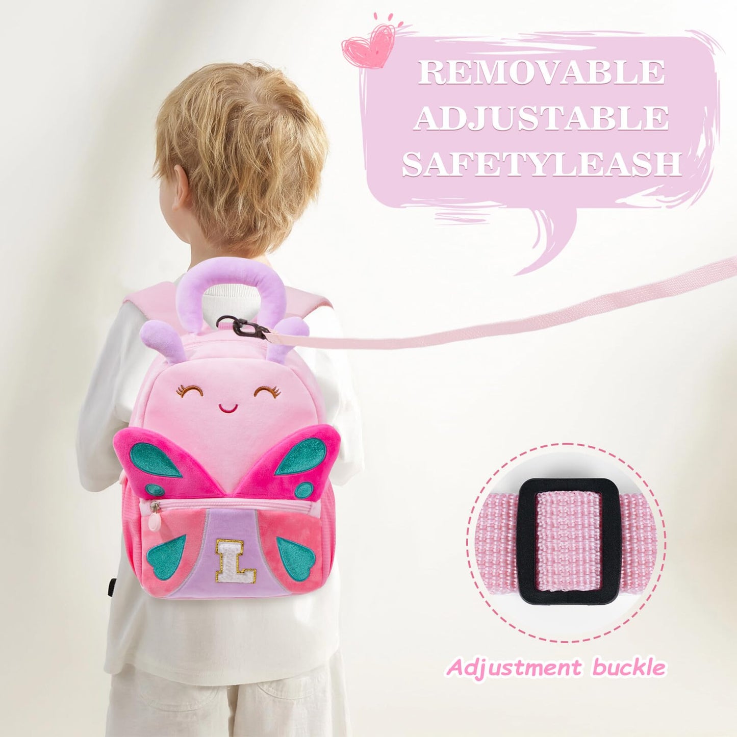 YOOLIFE Initial Birthday Gifts for Girls Kids Personalized Kids Backpack for Little Girls, Kindergarten Elementary School Bookbag for Girl Toddler Teen Gift for Daughter Sister Pink Backpack A