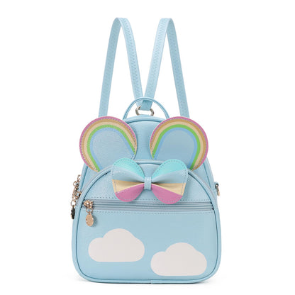 KL928 Girls Bowknot Polka Dot Cute Mini Backpack Small Daypacks Convertible Shoulder Bag Purse for Women