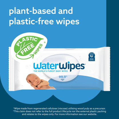 WaterWipes Original Baby Wipes, 99.9% Water, 3-In-1 Cleans, Cares, Protects, Unscented & Hypoallergenic, 720 Count (12 Packs), Packaging May Vary