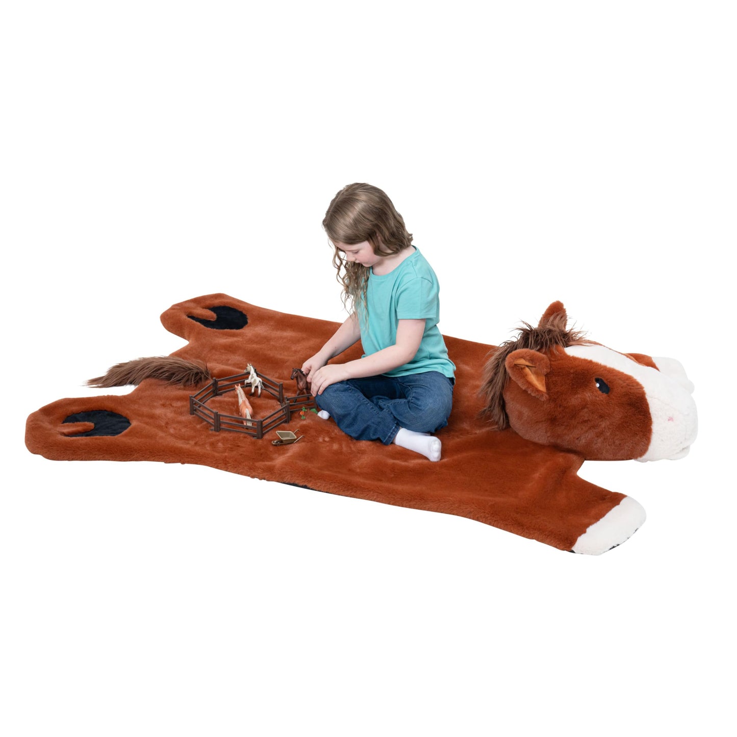 Plush PlushieRugs - Animal Rug for Kids Room, Fluffy Nursery and Fur Kids Rugs for Playroom - Big Large Stuffed Animals Irregular Shaped Rug that Works Great as Woodland Nursery Decor (Dinosaur)