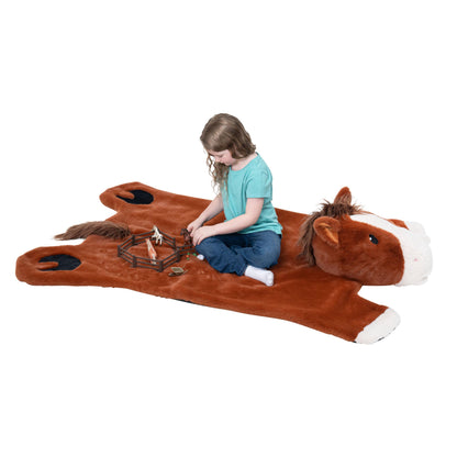 Plush PlushieRugs - Animal Rug for Kids Room, Fluffy Nursery and Fur Kids Rugs for Playroom - Big Large Stuffed Animals Irregular Shaped Rug that Works Great as Woodland Nursery Decor (Dinosaur)