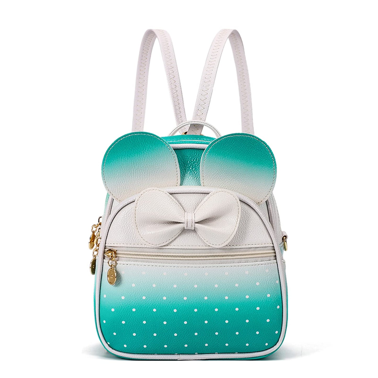 KL928 Girls Bowknot Polka Dot Cute Mini Backpack Small Daypacks Convertible Shoulder Bag Purse for Women
