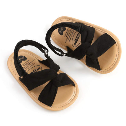 SOFMUO Baby Girls Sandals Premium Soft Sole Infant Indoor Flat Newborn Slippers Lightweight Comfort Toddler Summer Princess Dress Shoes