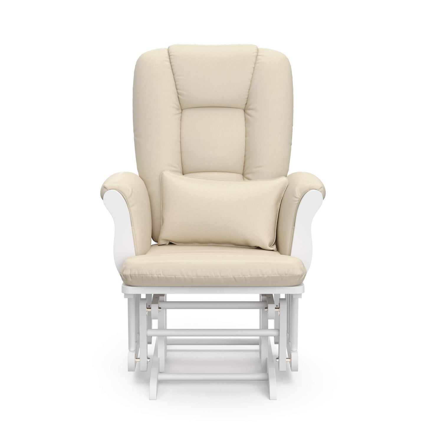 Storkcraft Tuscany Custom Glider and Ottoman with Free Lumbar Pillow (White/Slate Gray Swirl) - Cleanable Upholstered Comfort Rocking Nursery Chair with Ottoman