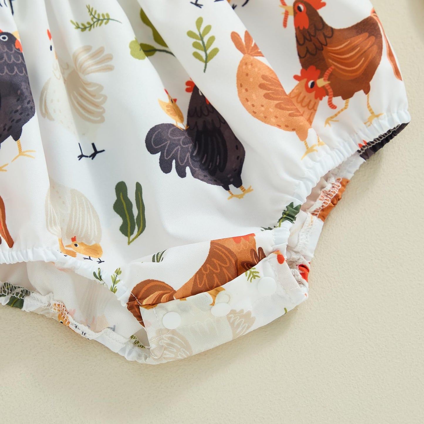 FIOMVA Summer Chicken Baby Clothes Newborn Baby Girl Farm Outfit Toddler Short Sleeve Bubble Romper Infant Bodysuit