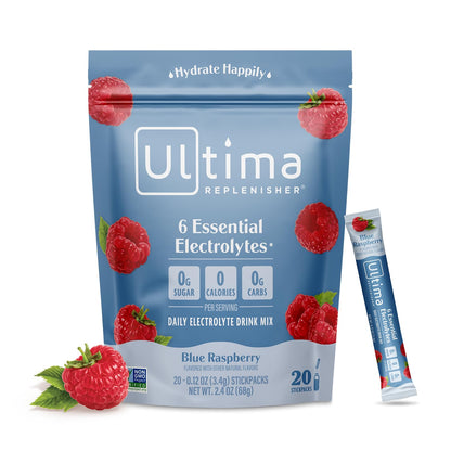 Ultima Replenisher Daily Electrolyte Powder Drink Mix – Tropical Variety, 20 Stickpacks – Hydration Packets with 6 Electrolytes and Minerals – Keto Friendly, Non-GMO and Sugar-Free
