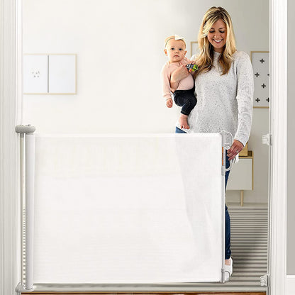 Momcozy Retractable Baby Gate, 33" Tall, Extends up to 55" Wide, Child Safety Baby Gates for Stairs, Doorways, Hallways, Indoor, Outdoor