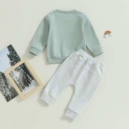 Toddler Boy Clothes Pretty Fly for A Little Guy Outfit Long Sleeve Sweatshirt Top Jogger Pants Cute 2Pcs Set 0-3T