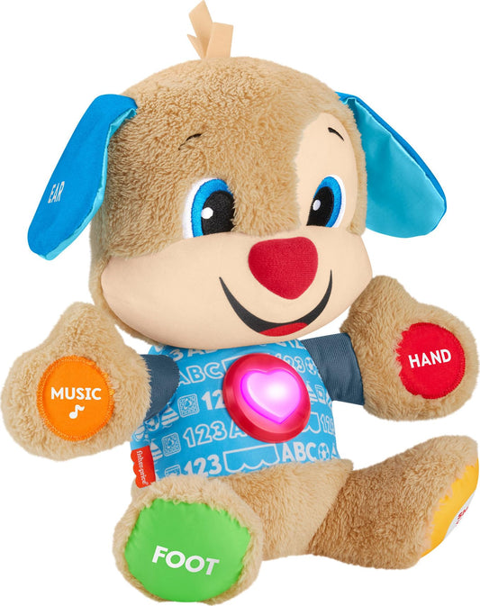 Fisher-Price Baby & Toddler Toy Laugh & Learn Smart Stages Puppy Musical Plush with Lights & Phrases for Infants Ages 6+ Months