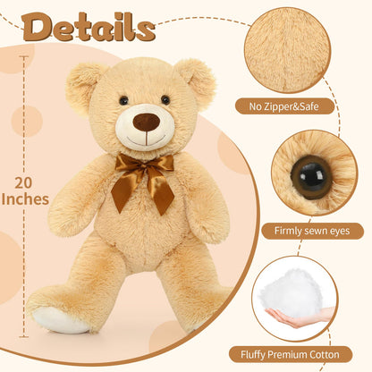 MorisMos 6Pcs Teddy Bears Bulk Baby Shower, 14inch Cute Teddy Bear Stuffed Animals Plush, Small Stuffed Bears on Centerpiece Baby Shower, White