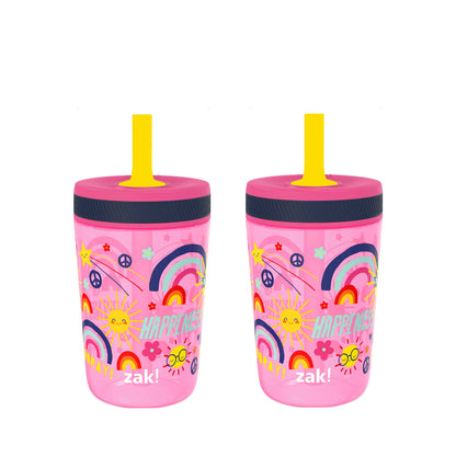 Zak Designs Disney Princess Kelso Toddler Cups For Travel or Home, 15oz 2-Pack Plastic Sippy Cups, Leak-Proof For Kids (Ariel, Aurora, Belle, Cinderella, Jasmine, Mulan, Rapunzel, Tiana)