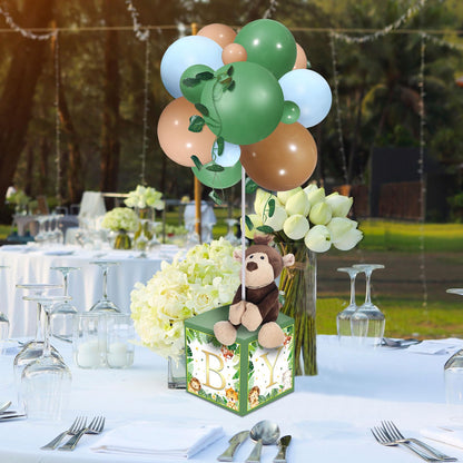 Lenwen 6 Sets Pink Bear Decorations for Baby Shower, Baby Letter Boxes Baby Shower Table Centerpieces Bear Stuffed Animals Balloon with Stand Bear Plush Toy Baby Boxes for Birthday Party Wedding