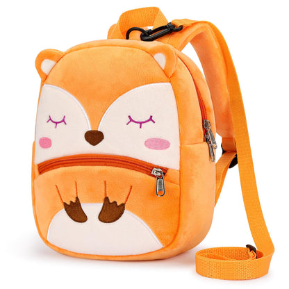 mibasies Toddler Backpacks for Girls 2-4: Plush Backpack -3D Animal Cartoon Mini Travel Bag -10 inch Toddler Backpack Leash